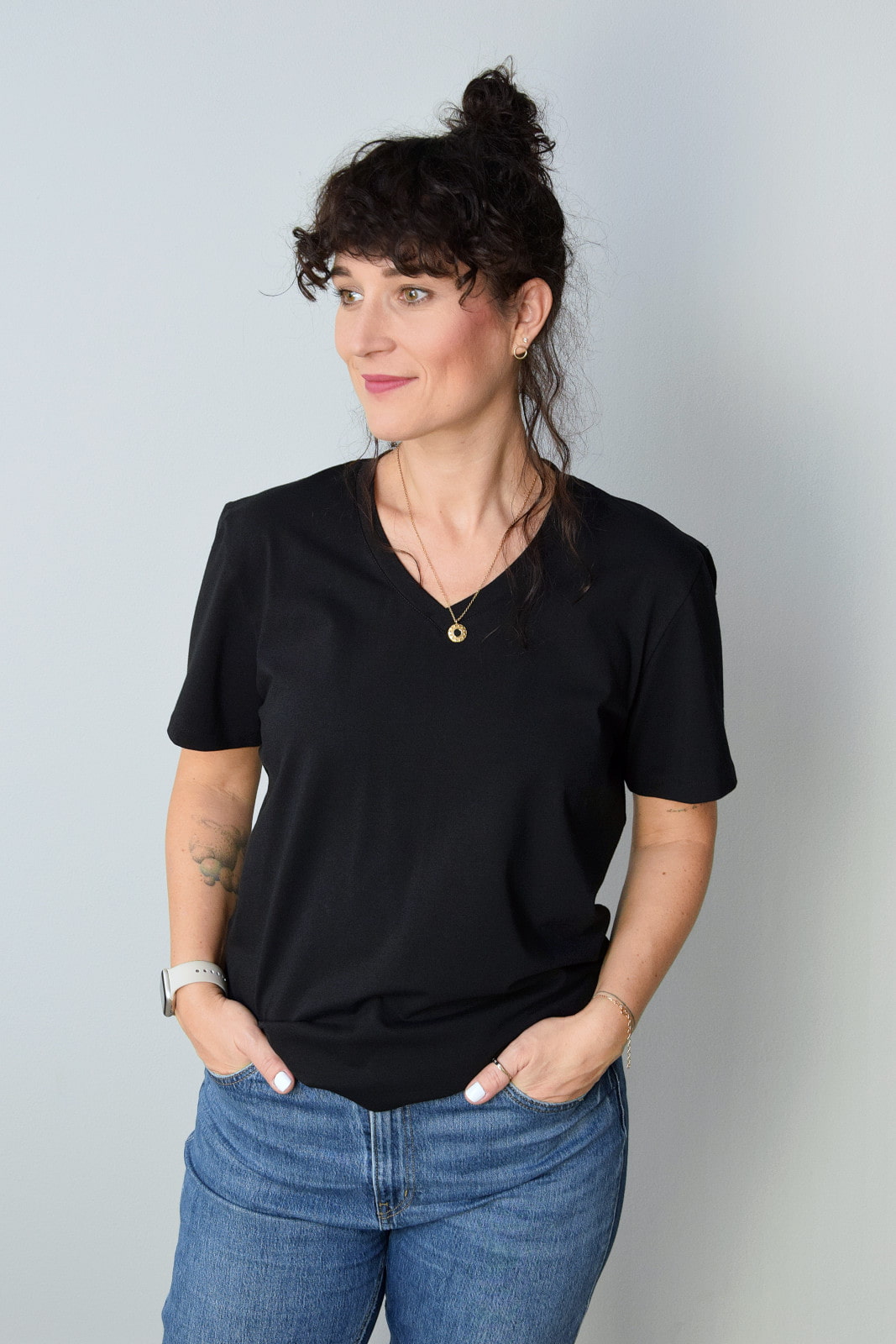 animush t-shirt oversize czarny gładki