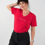 animush t-shirt oversize czerwony bosko