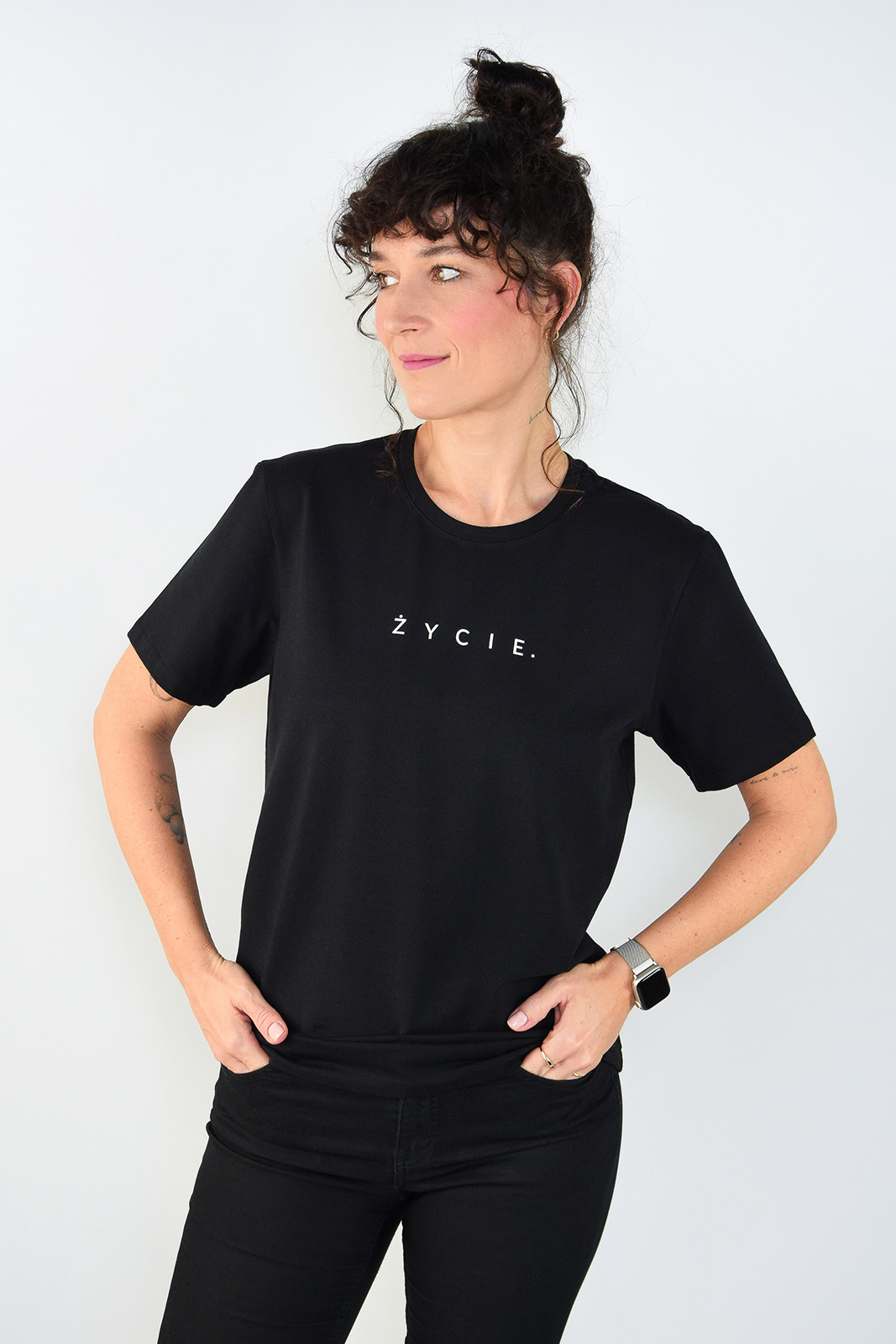 animush t-shirt oversize czarny życie