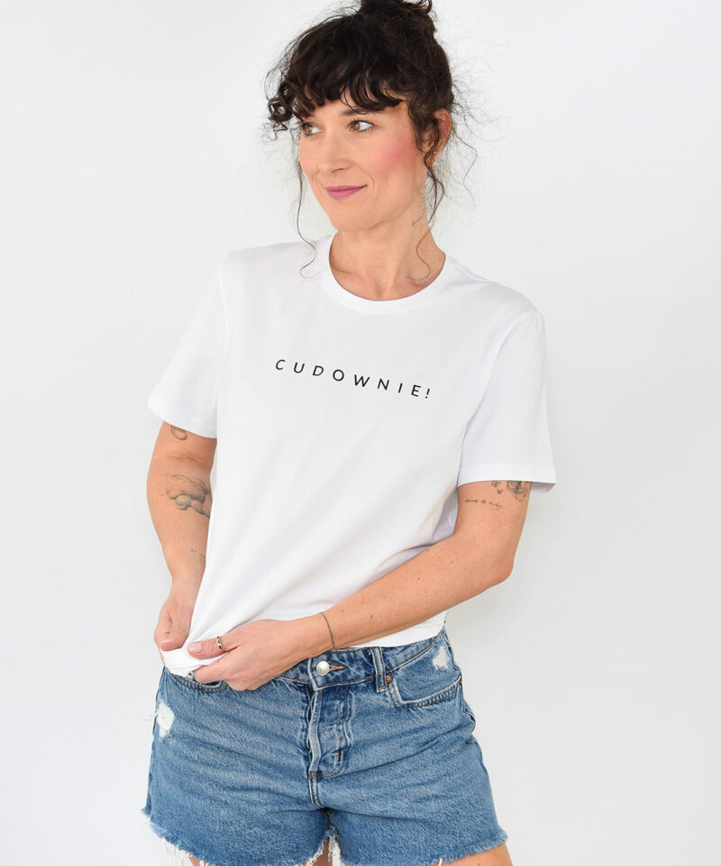 animush t-shirt oversize biały cudownie