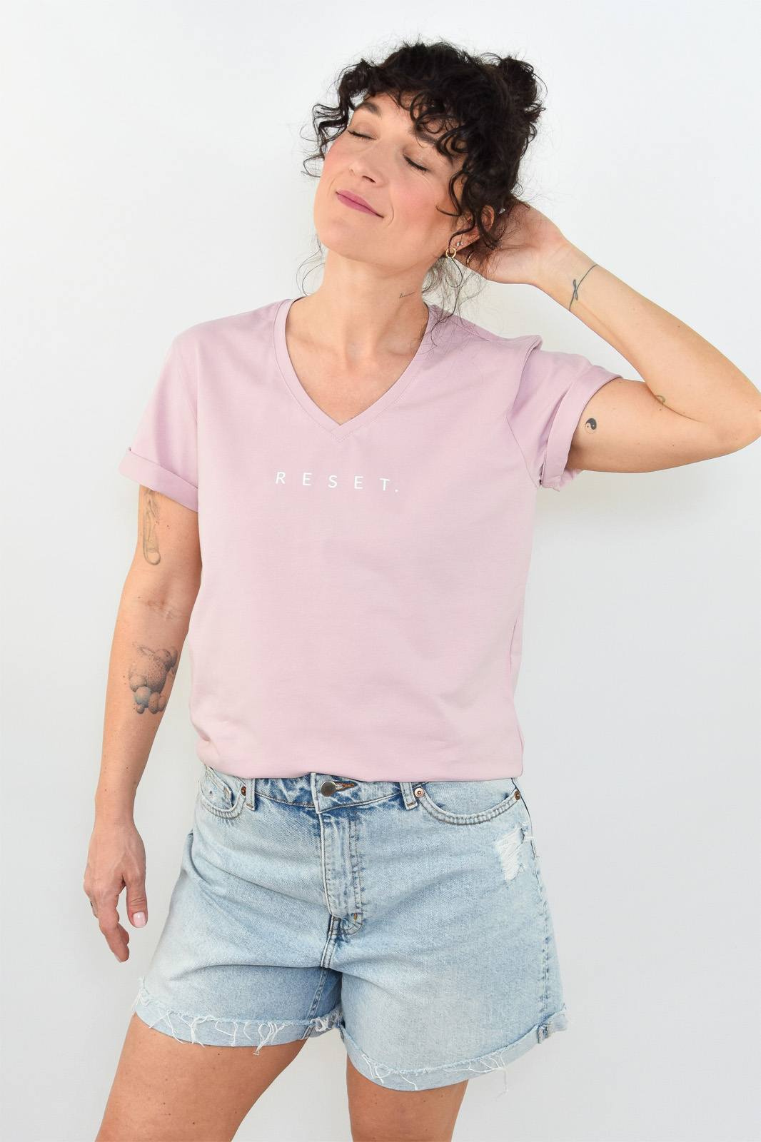 animush t-shirt oversize pudrowy róż reset