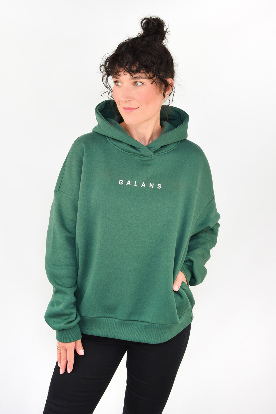 animush bluza hoodie zielona butelkowa balans