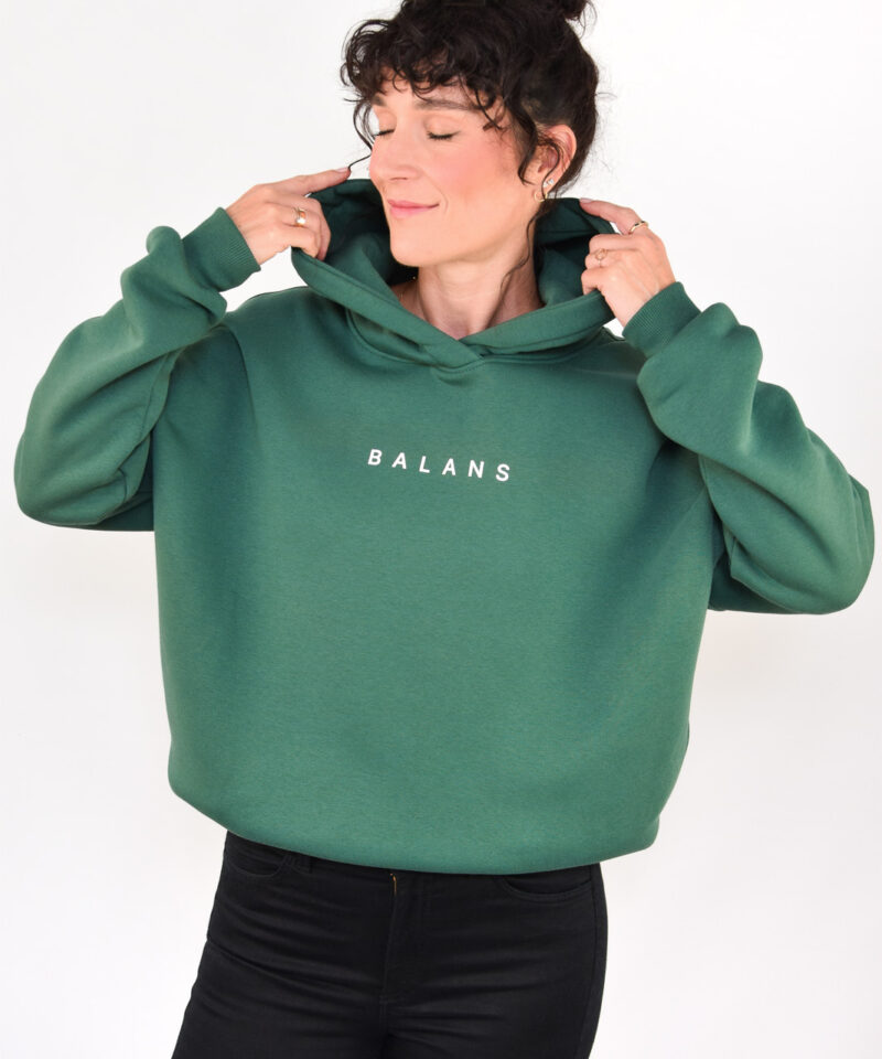 animush bluza hoodie zielona butelkowa balans