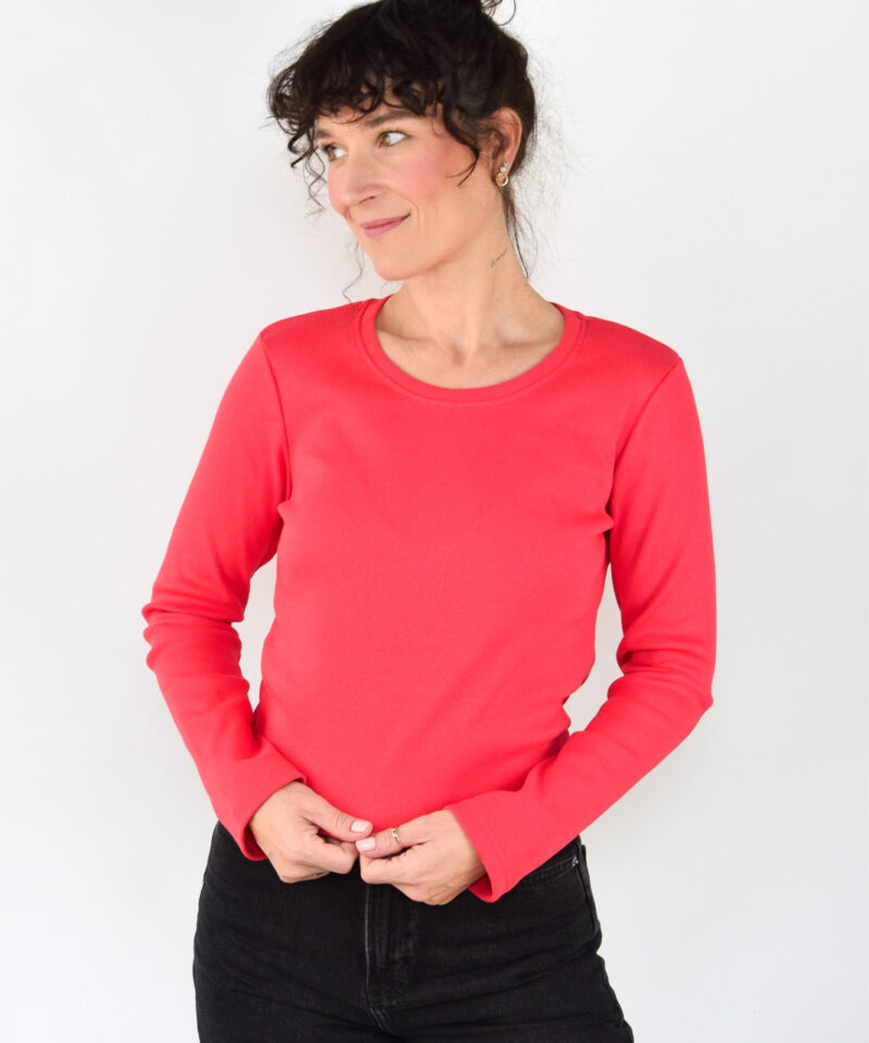 animush longsleeve prążek hibiskus