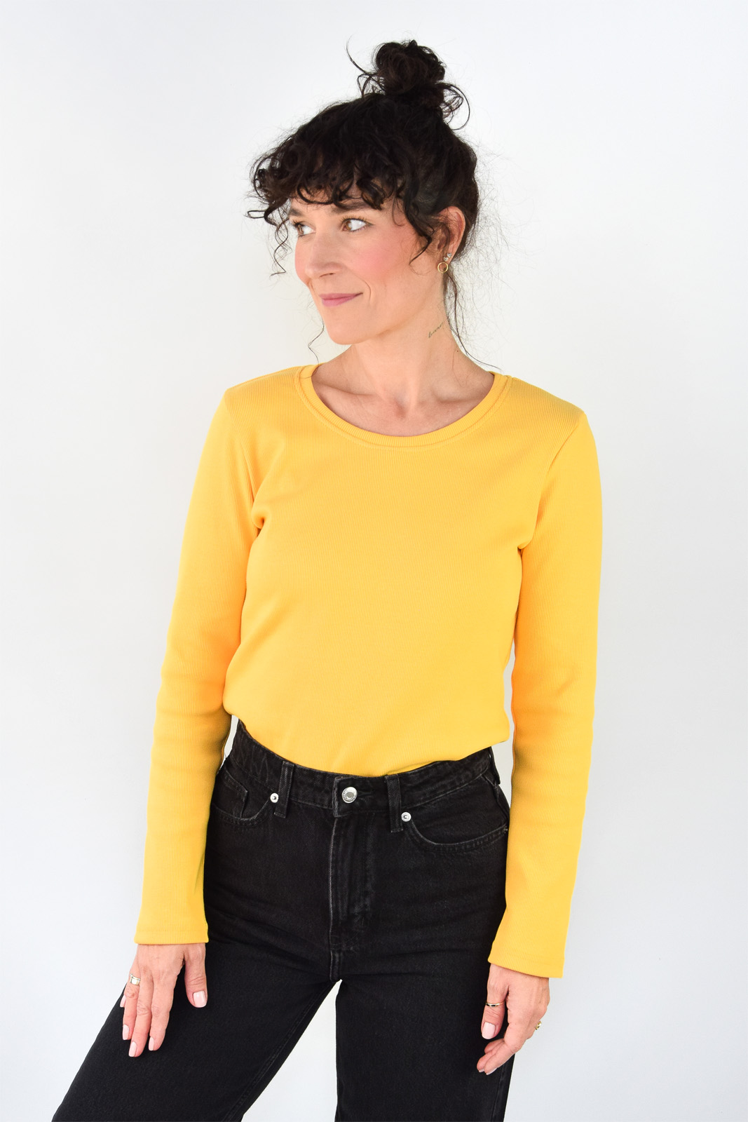 animush longsleeve prążek mango