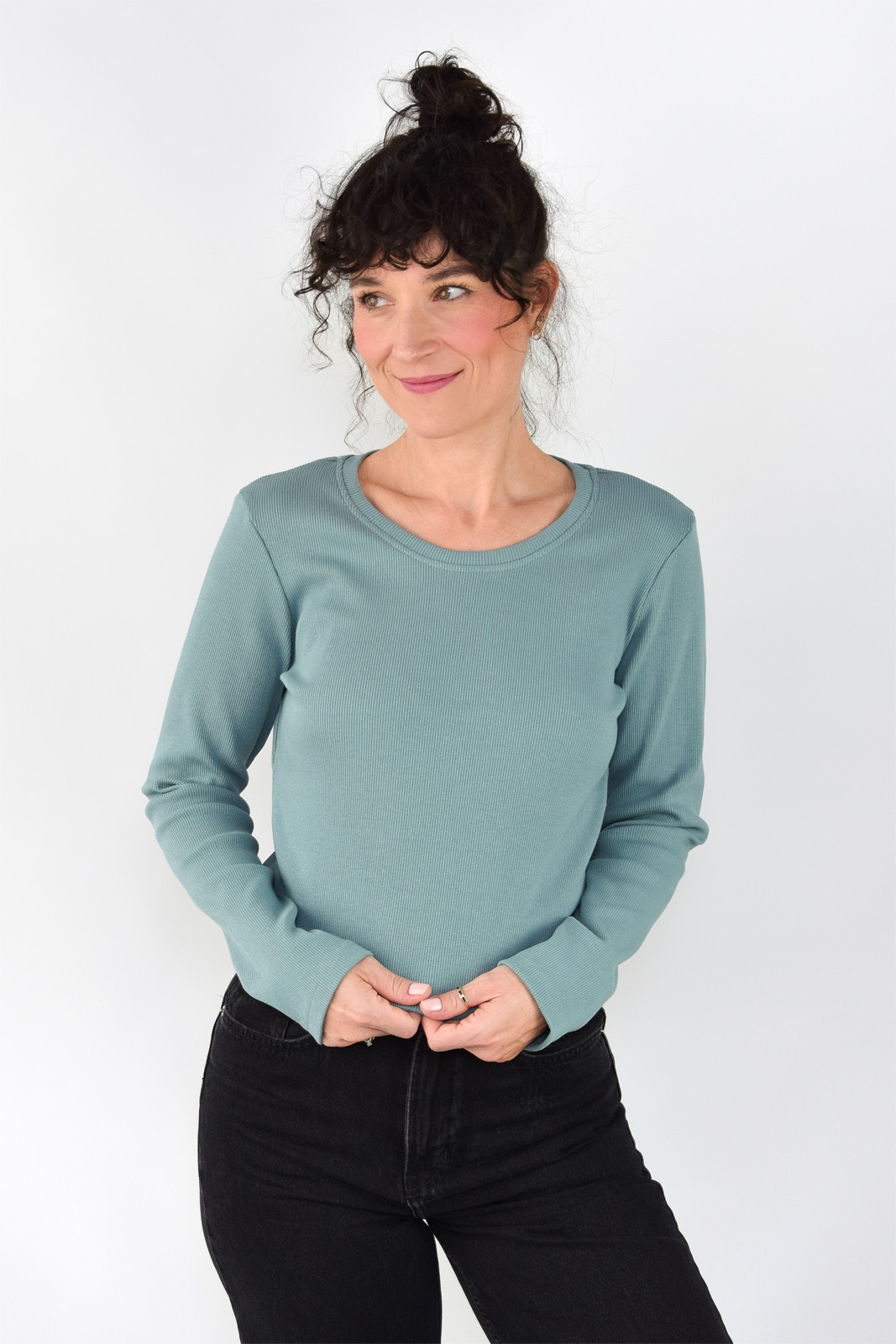 animush longsleeve prążek miętowy